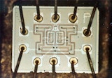 Logical NOR integrated circuit from the computer that controlled the Apollo spacecraft.